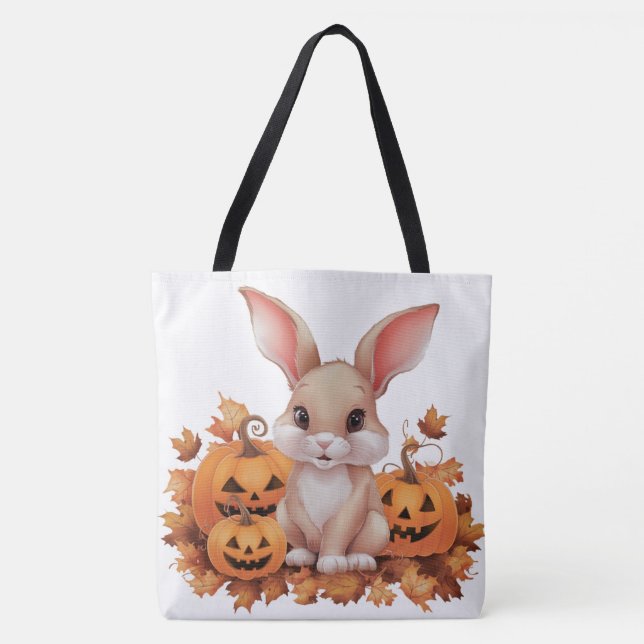 Tote Bag Pumpkin Halloween Séris 7 15 Tygkasse (Framsida)