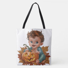 Tote Bag Pumpkin Halloween Séris 7 17 Tygkasse