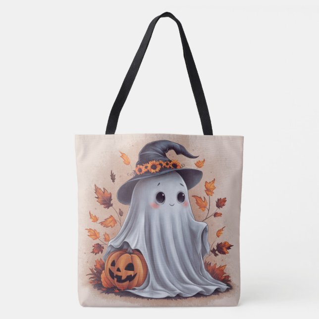 Tote Bag Pumpkin Halloween Séris 7 19 Tygkasse (Framsida)