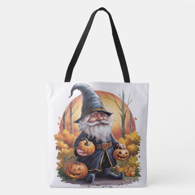 Tote Bag Pumpkin Halloween Séris 7 21 Tygkasse (Framsida)