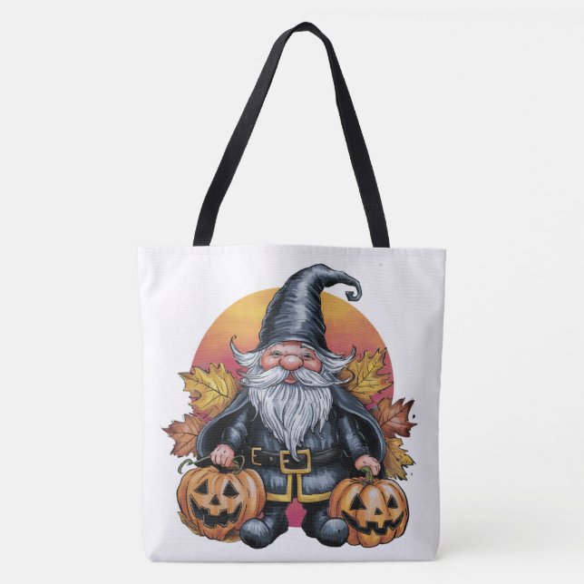 Tote Bag Pumpkin Halloween Séris 7 22 Tygkasse (Framsida)