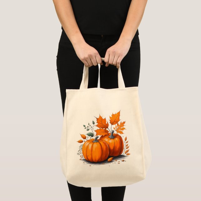 Tote Bag Pumpkin Tygkasse (Framsida (produkt))