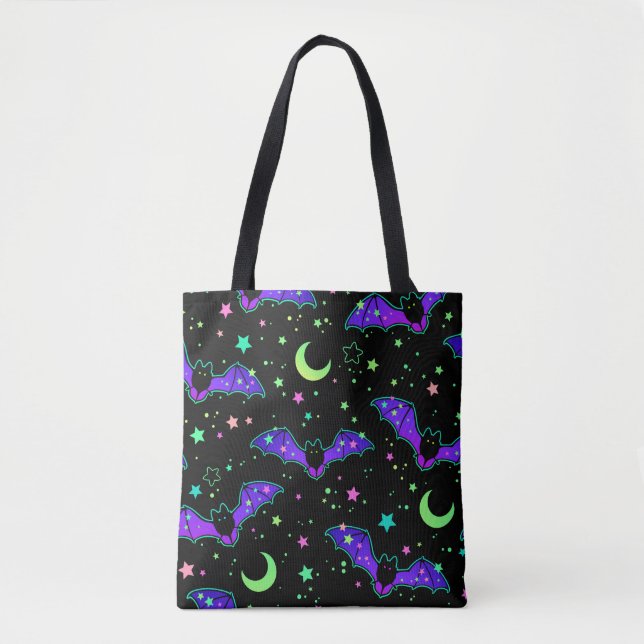 Tote Bag "Purple bats" Tygkasse (Framsida)