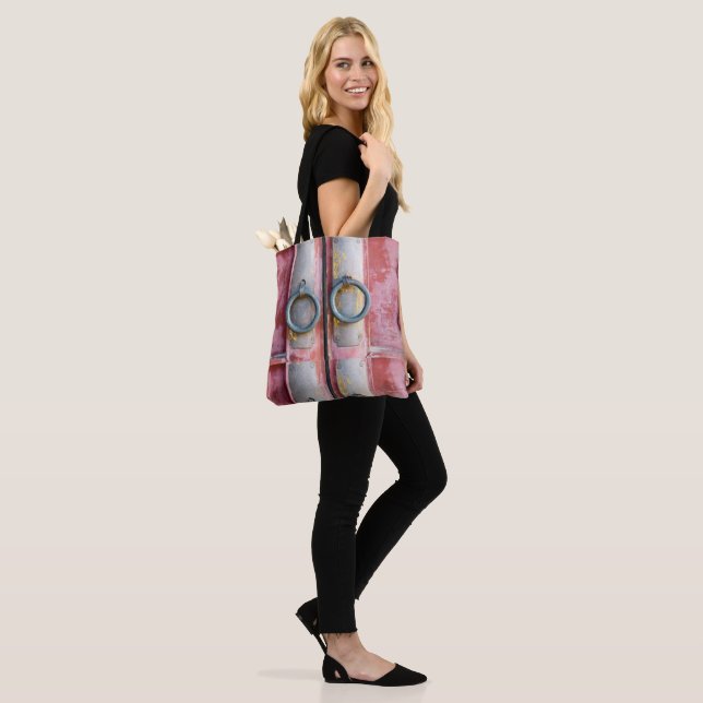 Tote Bag Rosa Locks Tygkasse (På modell)