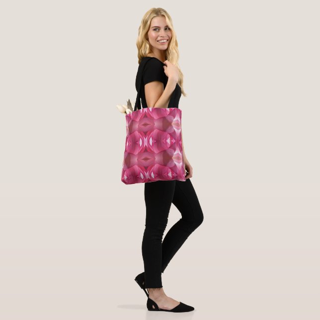 Tote Bag Rosa Lotus Abstrakt Tygkasse (På modell)