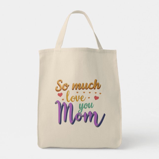 Tote Bag, så mycket kärlek du Mamma Tygkasse (Baksida)