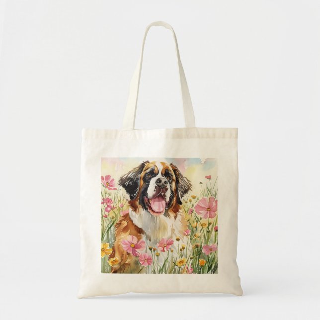 Tote Bag – Saint Bernard Canvasväska Tygkasse (Framsidan)