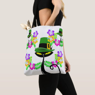 Tote Bag Saint patrick's day Cat Blommigt Tygkasse