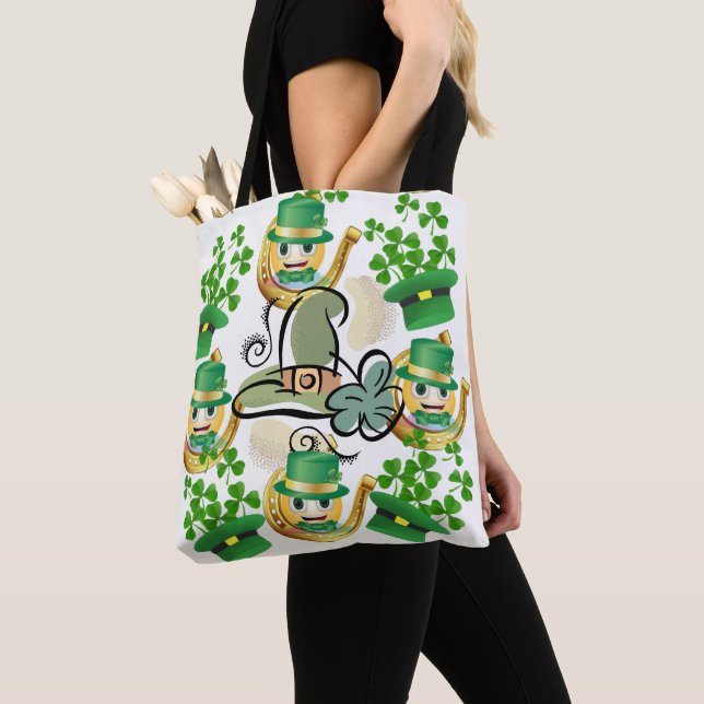 Tote Bag Saint patrick's day Horseshoe Tygkasse (Närbild)