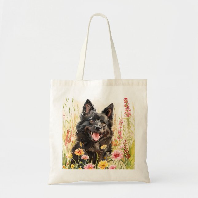 Tote Bag – Schipperke Canvas Dog Lover Bag Tygkasse (Framsidan)