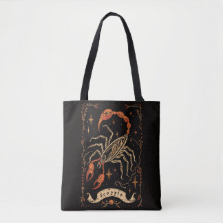 Tote Bag Scorpio Celestial Zodiac Art Tygkasse