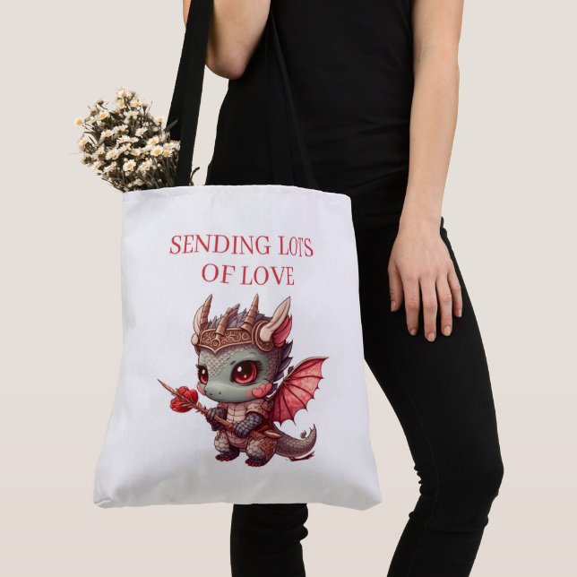 Tote Bag Sending Lots of Love Tygkasse (Närbild)