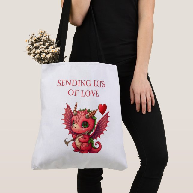 Tote Bag Sending Lots of Love Tygkasse (Närbild)
