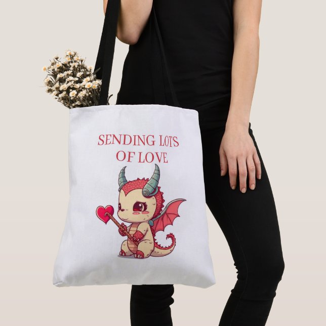 Tote Bag Sending Lots of Love Tygkasse (Närbild)