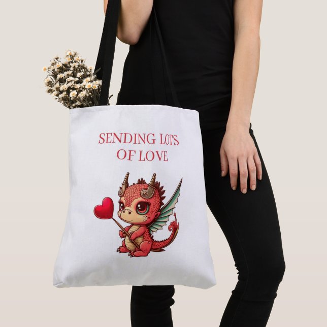 Tote Bag Sending Lots of Love Tygkasse (Närbild)