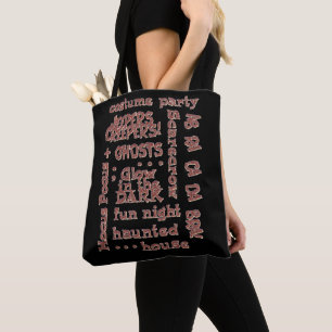 Tote Bag Shopping bag Halloween Trick Treat Black Tygkasse