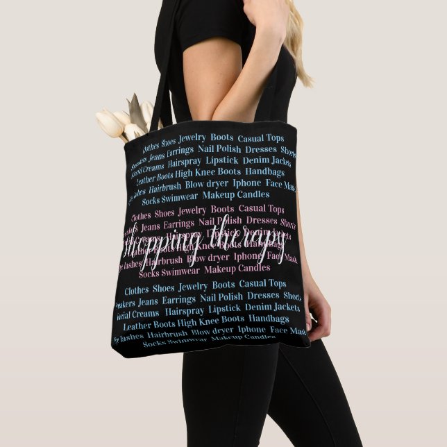 Tote Bag Shoppingterapi  Tygkasse (Närbild)