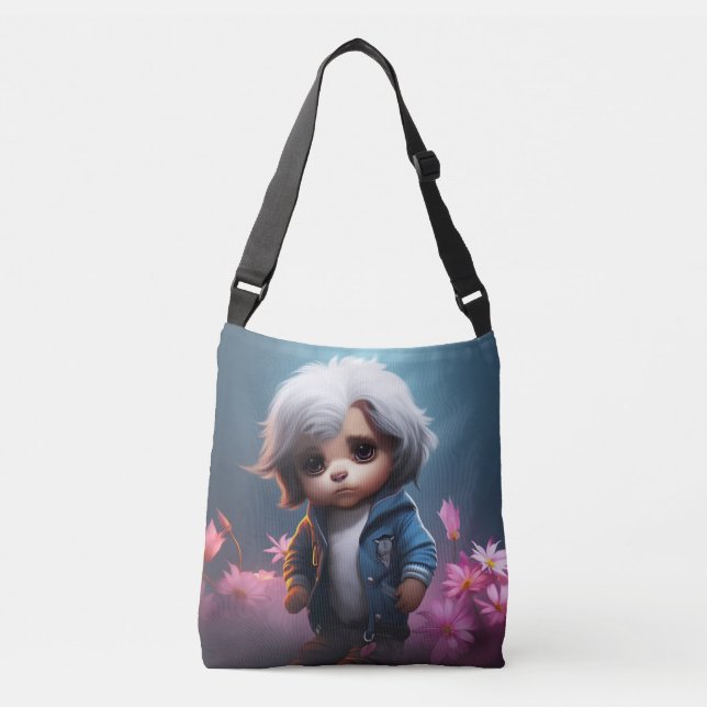 Tote Bag small with white hair Axelväska (Framsida)