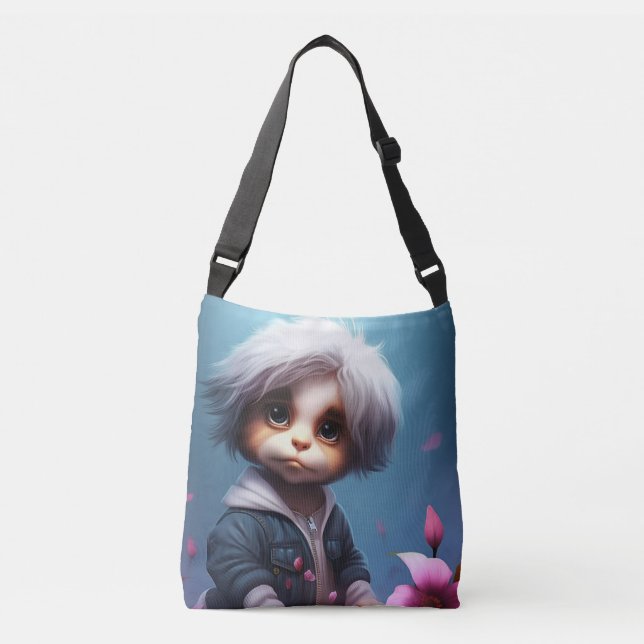 Tote Bag small with white hair Axelväska (Framsida)