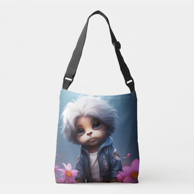 Tote Bag small with white hair Axelväska (Framsida)