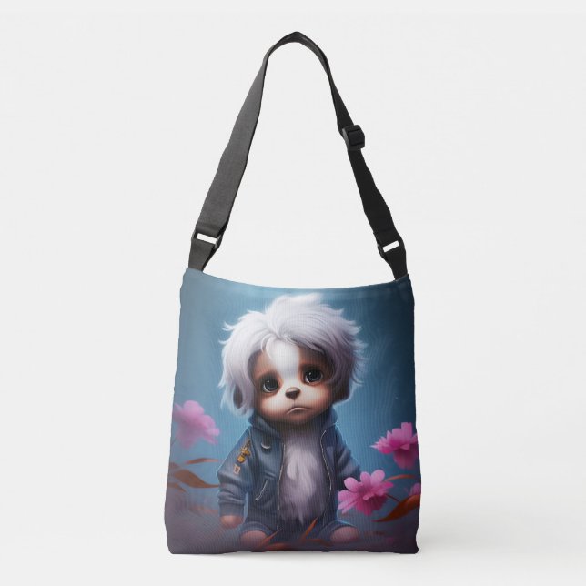 Tote Bag small with white hair Axelväska (Framsida)