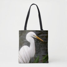 Tote Bag Snowy Egret Porträtt Design