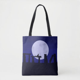 Tote Bag Solstice Måne med kattunge Tygkasse