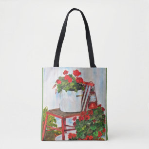 Tote Bag Summer Geraniums Totebag Tygkasse