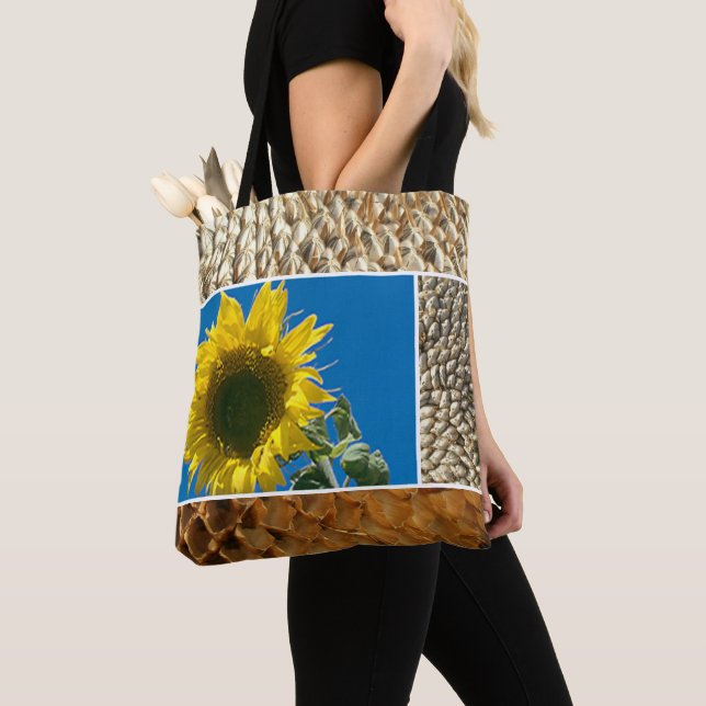 Tote Bag - Sunflower Collage Tygkasse (Närbild)
