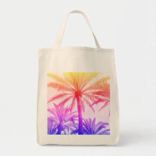 Tote Bag sunset Semester handflatan träd 80-talets Tygkasse