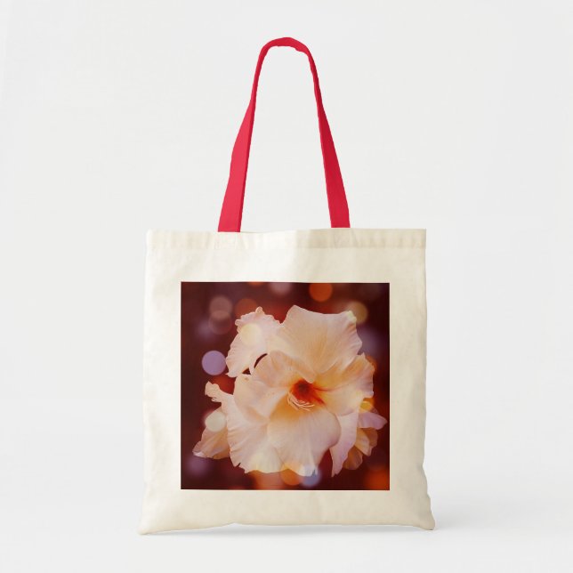 Tote Bag Sword Lily Red Bokeh Tygkasse (Framsidan)