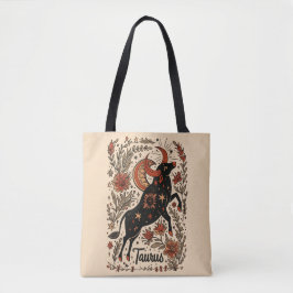 Tote Bag Taurus Celestial Zodiac Art Tygkasse