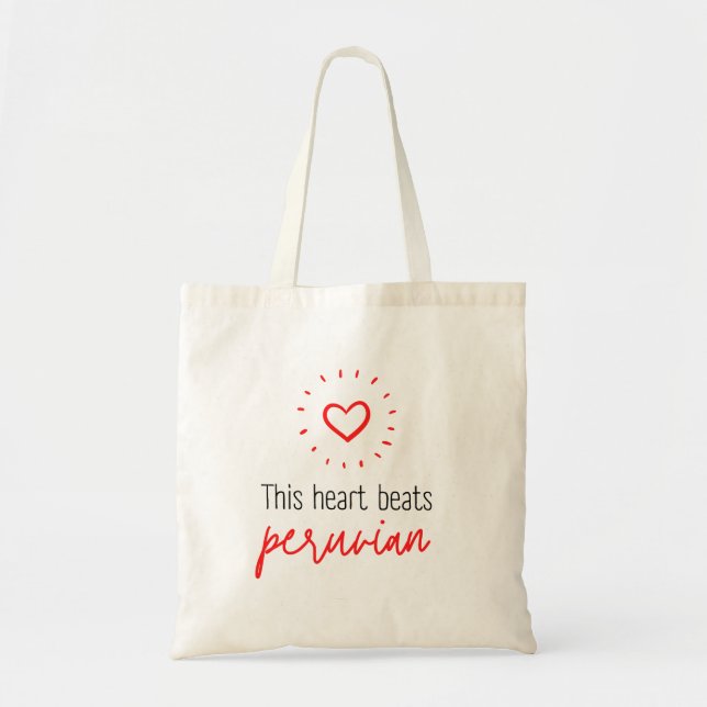 Tote bag: This heart beats peruvian Tygkasse (Framsidan)