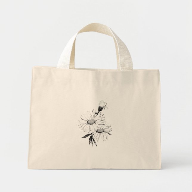 Tote Bag TINY STIL COOLA ECO FLOWER DESIGN Mini Tygkasse (Framsidan)