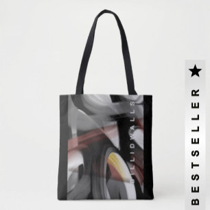 Tote Bag Trend Abstrakt Svart Vitt Puddra sig Tygkasse