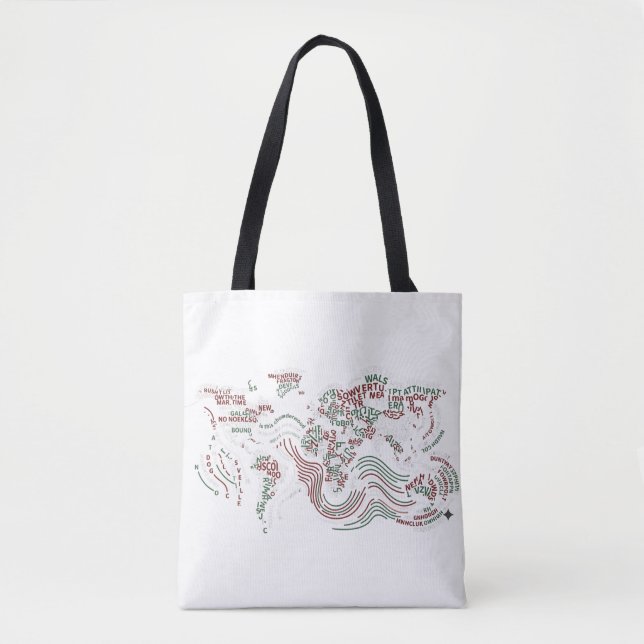 Tote Bag Typografisk Jordkonst Tygkasse (Framsida)