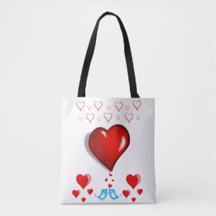 Tote bag valentines day kärlek hjärtan tygkasse