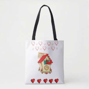 Tote bag valentines day kärlek hjärtan tygkasse