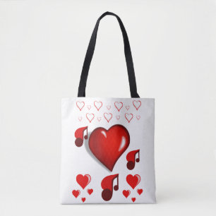 Tote bag valentines day kärlek hjärtan tygkasse