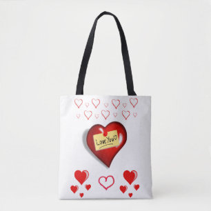 Tote bag valentines day kärlek hjärtan tygkasse