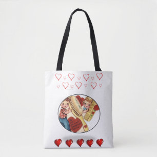 Tote bag valentines day kärlek hjärtan tygkasse