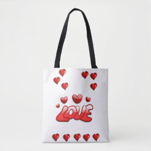Tote bag valentines day kärlek hjärtan tygkasse