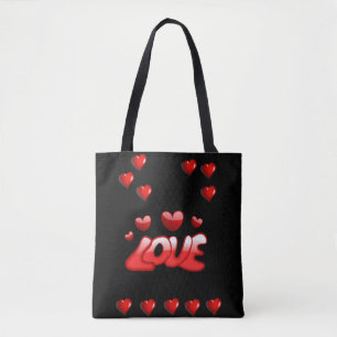 Tote bag valentines day kärlek hjärtan tygkasse