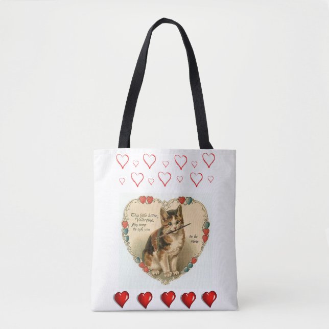 Tote bag valentines day kärlek hjärtan tygkasse (Framsida)