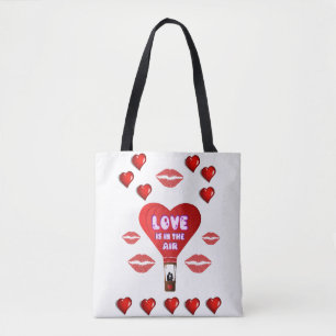 Tote bag valentines day kärlek hjärtan tygkasse