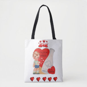 Tote bag valentines day kärlek hjärtan tygkasse