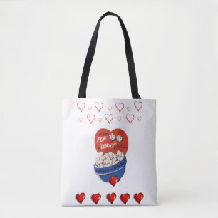 Tote bag valentines day kärlek hjärtan tygkasse