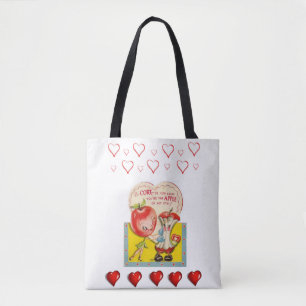 Tote bag valentines day kärlek hjärtan tygkasse