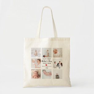 Tote Bag Vår första morsdags fotokollage Tygkasse