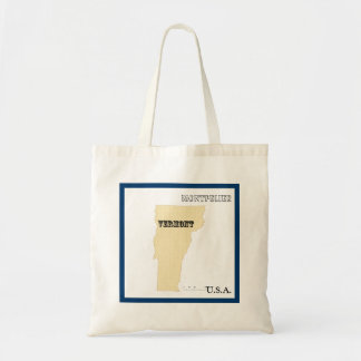 Tote Bag - Vermont Statskarta med Stad Tygkasse